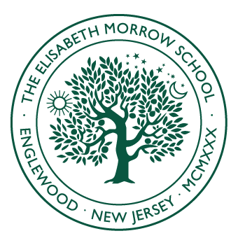 The Elisabeth Morrow School Logo, a white tree on a green background.