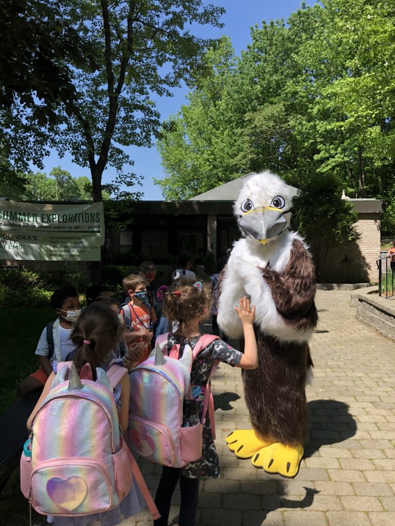 EMS eagle greeting students